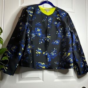 Dennis Basso Women's Floral Jacquard Cropped Jacket